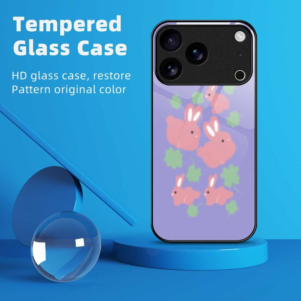 For iPhone 17 Pro Max Case TPU PC Tempered Glass Pattern Printing Slim Phone Back Cover - B0316 - Image 7