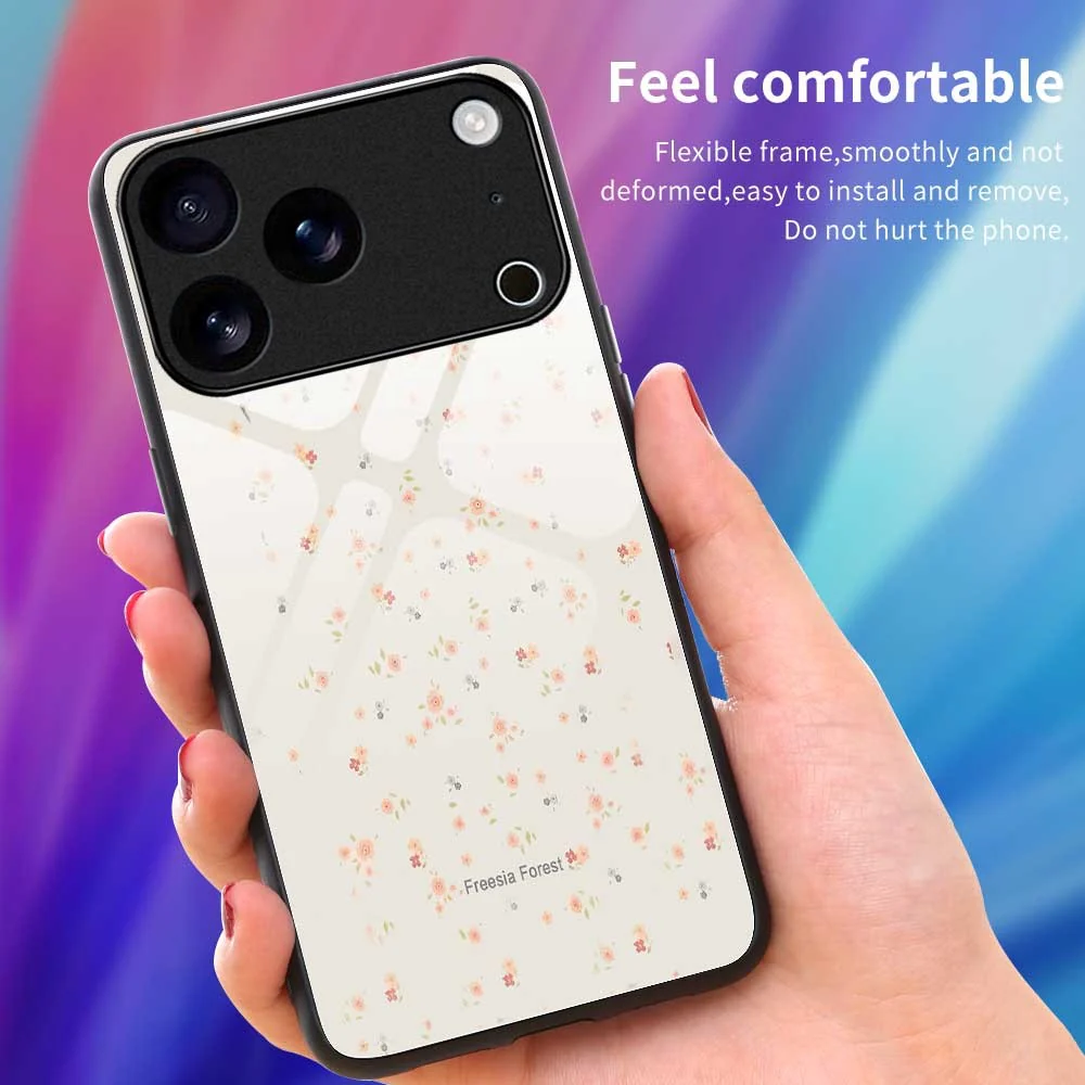 For iPhone 17 Pro Max Case TPU PC Tempered Glass Pattern Printing Slim Phone Back Cover - B0317 - Image 4