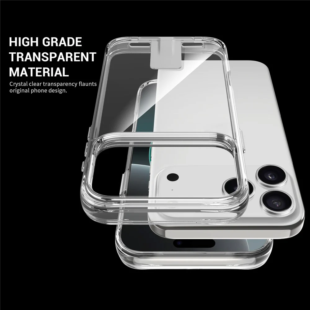 For iPhone 17 Pro Max Case TPU + PC Transparent Phone Cover with Kickstand - Image 8