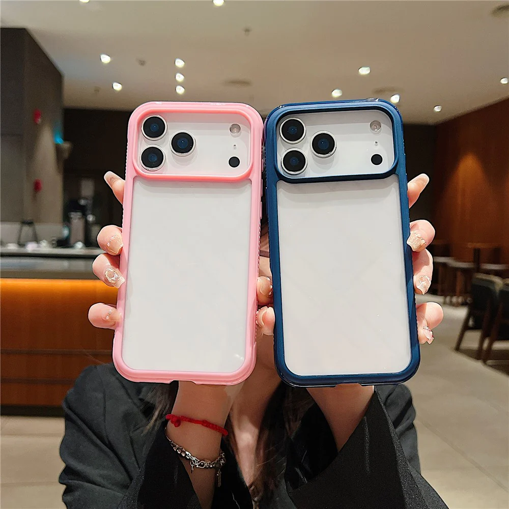 For iPhone 17 Pro Max Case TPU + PC Transparent Protective Phone Cover - Coffee - Image 3