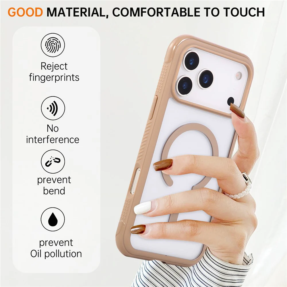 For iPhone 17 Pro Max Case TPU + PC Transparent Protective Phone Cover with Wrist Strap - Coffee - Image 7