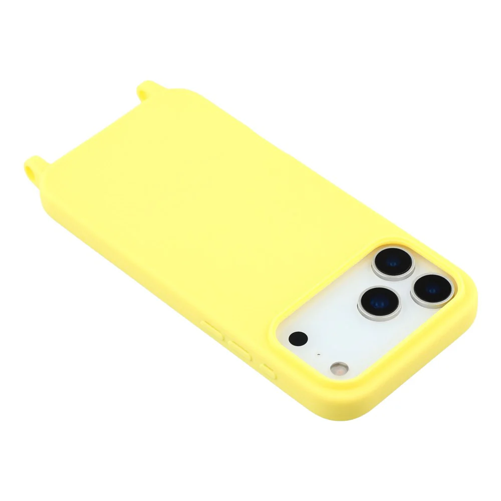 For iPhone 17 Pro Max Case TPU Soft Shockproof Phone Cover with Adjustable Lanyard - Yellow - Image 5