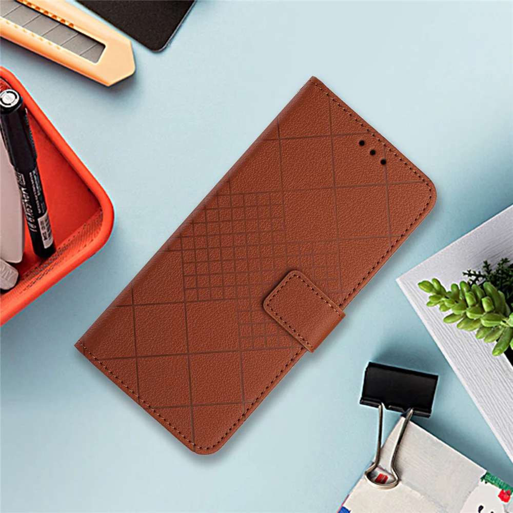 For iPhone 17 Pro Max Case Wallet Imprint PU Leather Flip Folio Phone Cover - Brown - Image 7