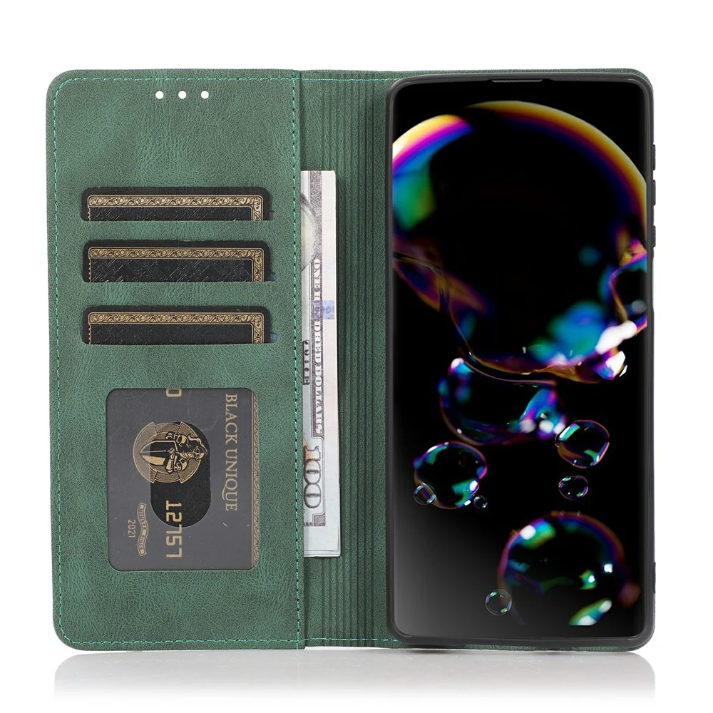 For iPhone 17 Pro Max Case Wallet Magnetic Closing Leather Flip Phone Cover - Green - Image 2