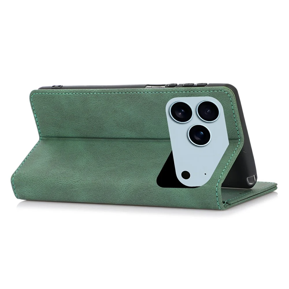 For iPhone 17 Pro Max Case Wallet Magnetic Closing Leather Flip Phone Cover - Green - Image 4