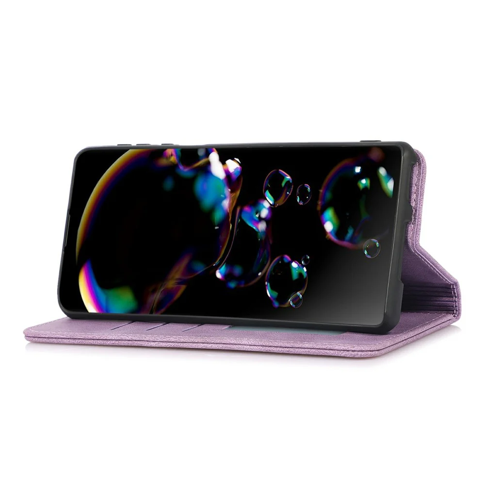 For iPhone 17 Pro Max Case Wallet Magnetic Closing Leather Flip Phone Cover - Purple - Image 3