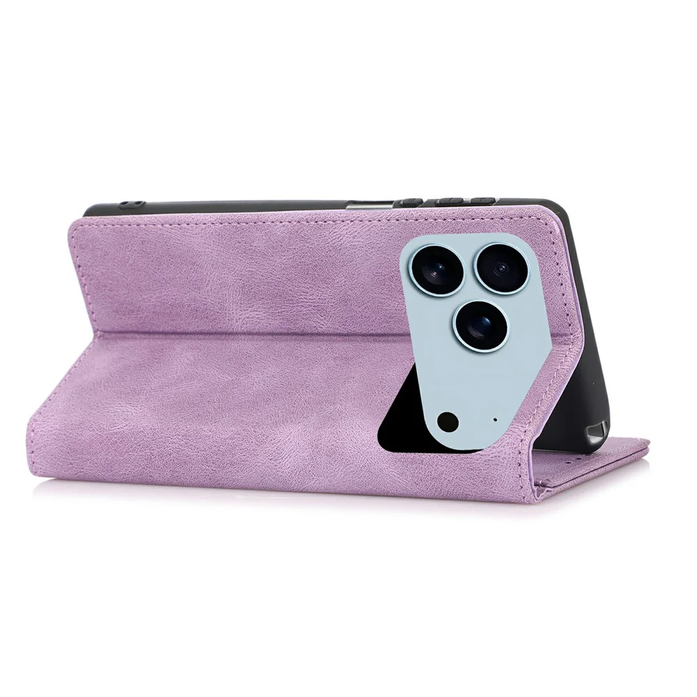 For iPhone 17 Pro Max Case Wallet Magnetic Closing Leather Flip Phone Cover - Purple - Image 4