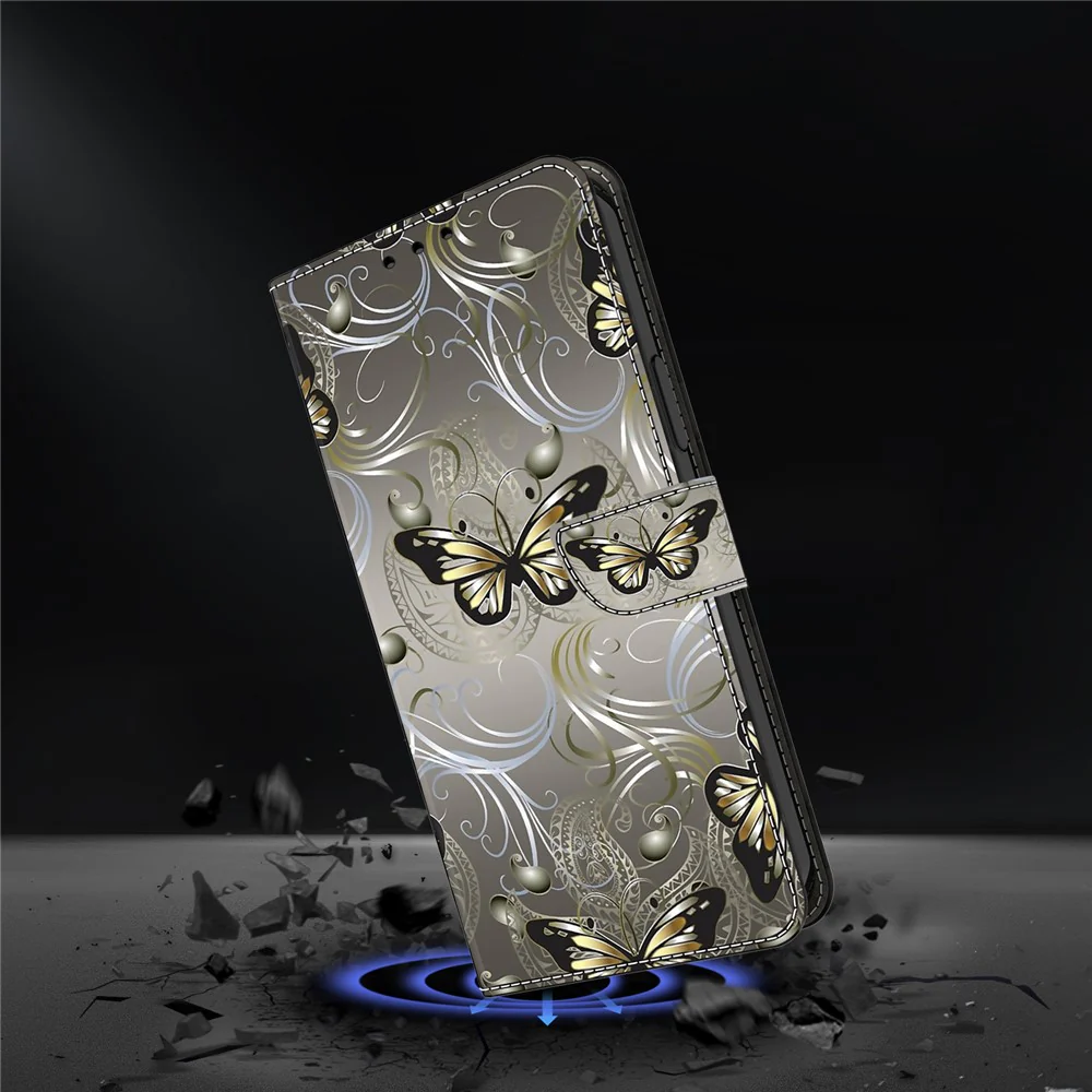 For iPhone 17 Pro Max Case Wallet Stand Pattern Printing PU Leather Flip Phone Cover - Lace Butterfly - Image 4