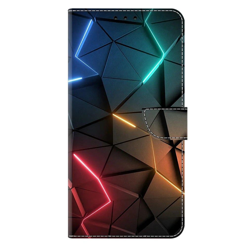 For iPhone 17 Pro Max Case Wallet Stand Pattern Printing PU Leather Flip Phone Cover - Light Cracks - Image 6