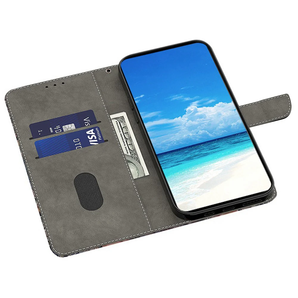 For iPhone 17 Pro Max Case Wallet Stand Pattern Printing PU Leather Flip Phone Cover - Love - Image 2