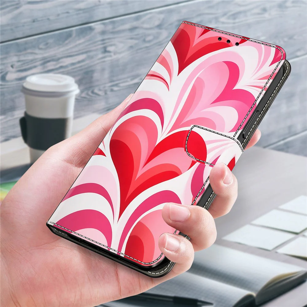 For iPhone 17 Pro Max Case Wallet Stand Pattern Printing PU Leather Flip Phone Cover - Love - Image 5