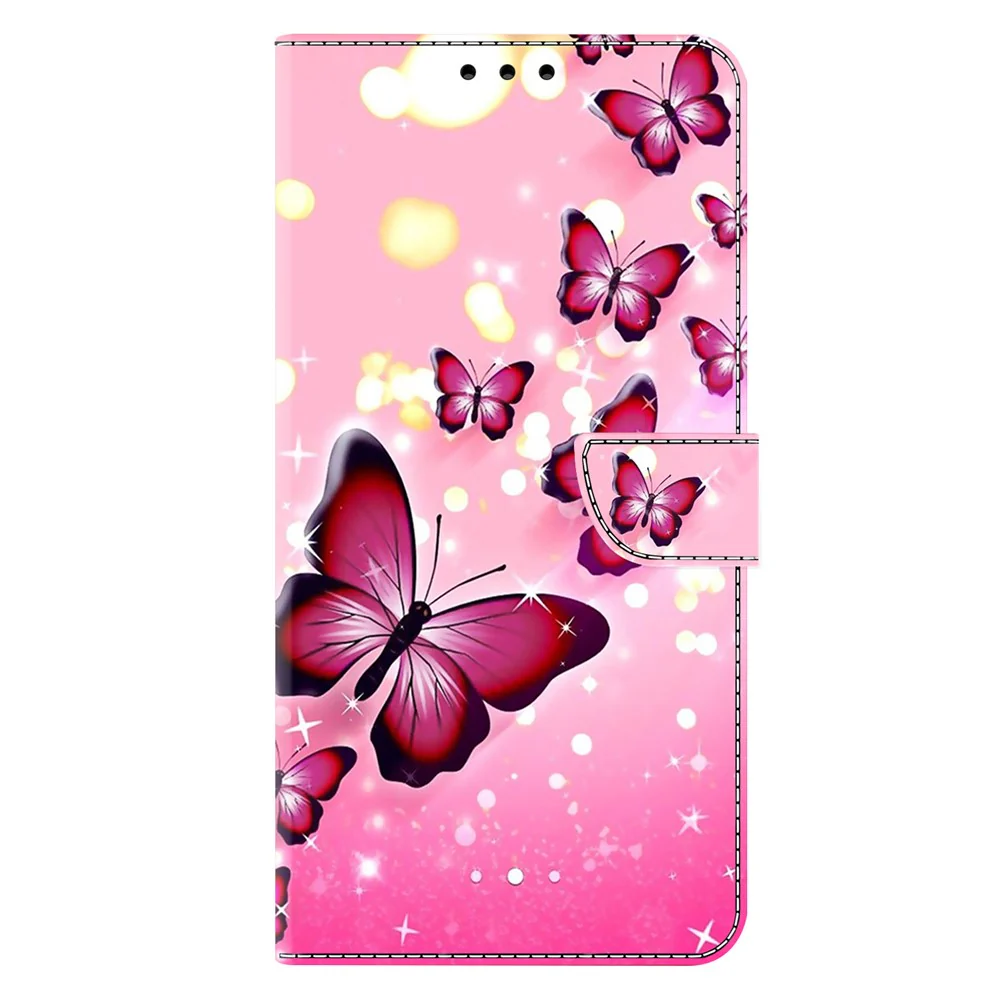 For iPhone 17 Pro Max Case Wallet Stand Pattern Printing PU Leather Flip Phone Cover - Pink Butterfly - Image 6