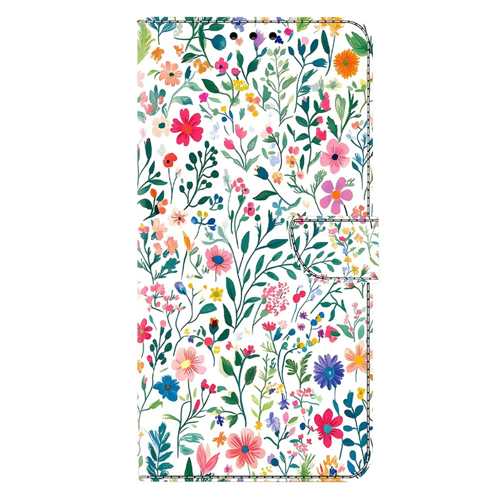For iPhone 17 Pro Max Case Wallet Stand Pattern Printing PU Leather Flip Phone Cover - Small Flowerbed - Image 6