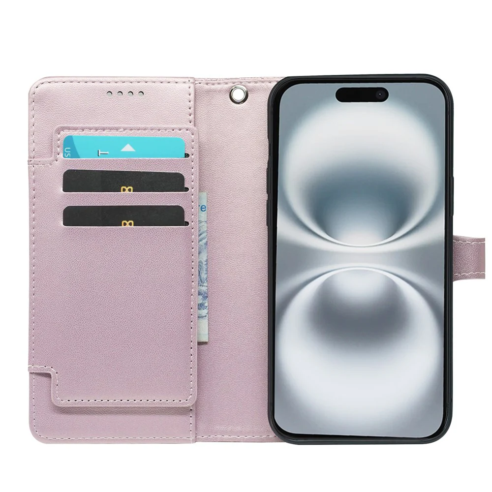 For iPhone 17 Pro Max Case with 9 Card Slots PU Leather Stand Phone Cover - Rose Gold - Image 2