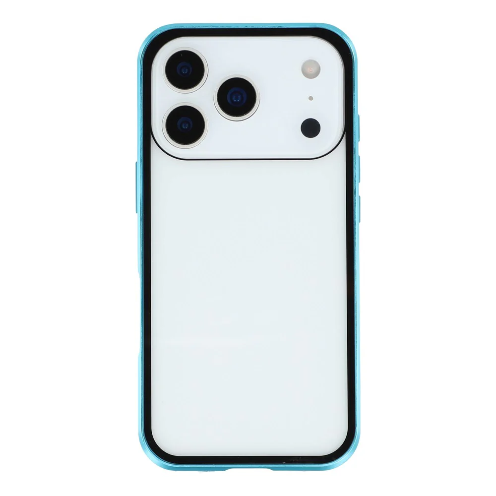 For iPhone 17 Pro Max Case with Anti-Spy Screen Protector Tempered Glass Metal Phone Cover Magnetic Clasp - Blue - Image 4