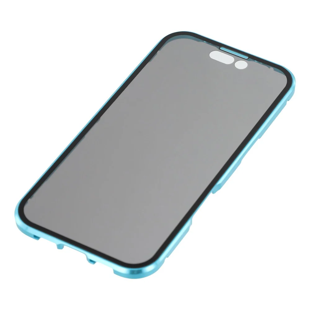 For iPhone 17 Pro Max Case with Anti-Spy Screen Protector Tempered Glass Metal Phone Cover Magnetic Clasp - Blue - Image 7