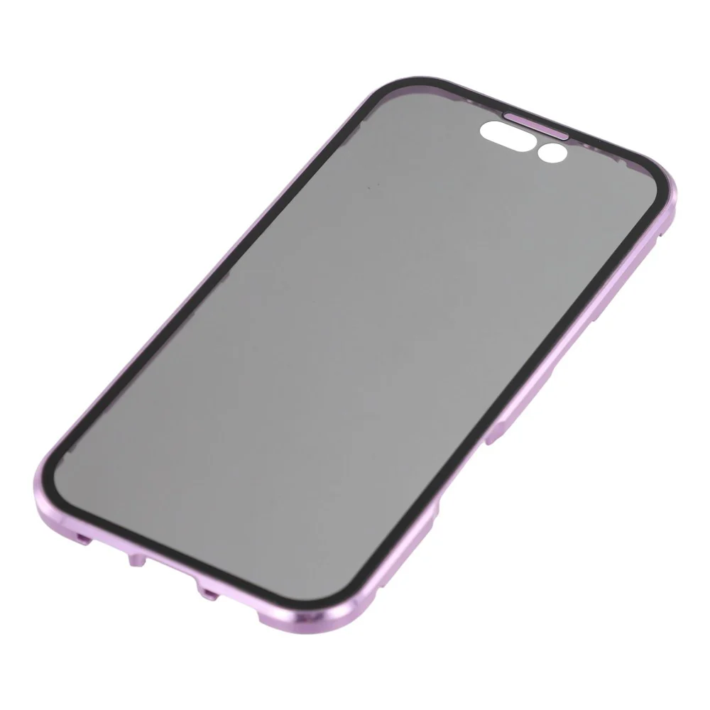 For iPhone 17 Pro Max Case with Anti-Spy Screen Protector Tempered Glass Metal Phone Cover Magnetic Clasp - Purple - Image 7