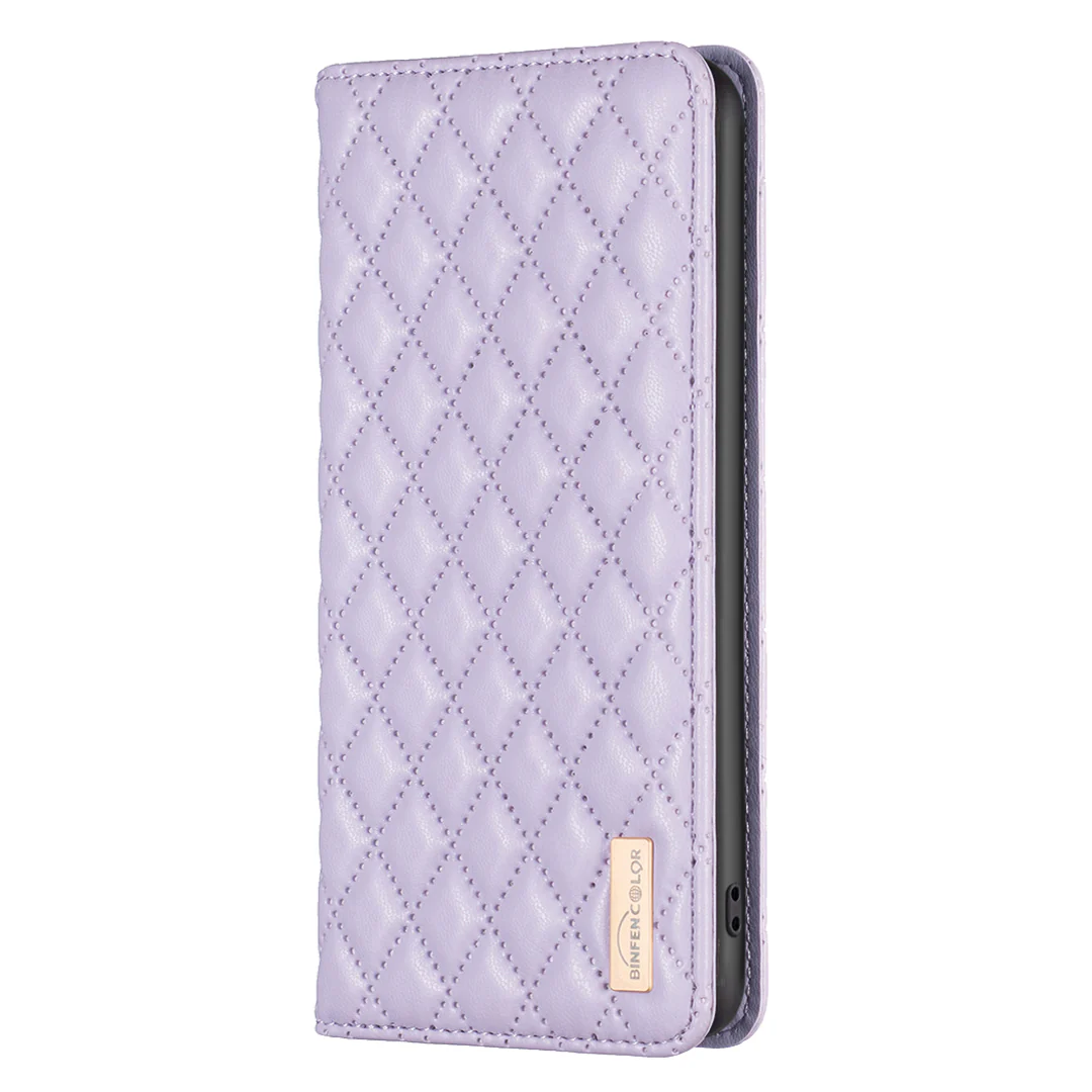 For iPhone 17 Pro Max Case with Card Holder BINFEN COLOR PU Leather Phone Stand Cover - Purple - Image 2