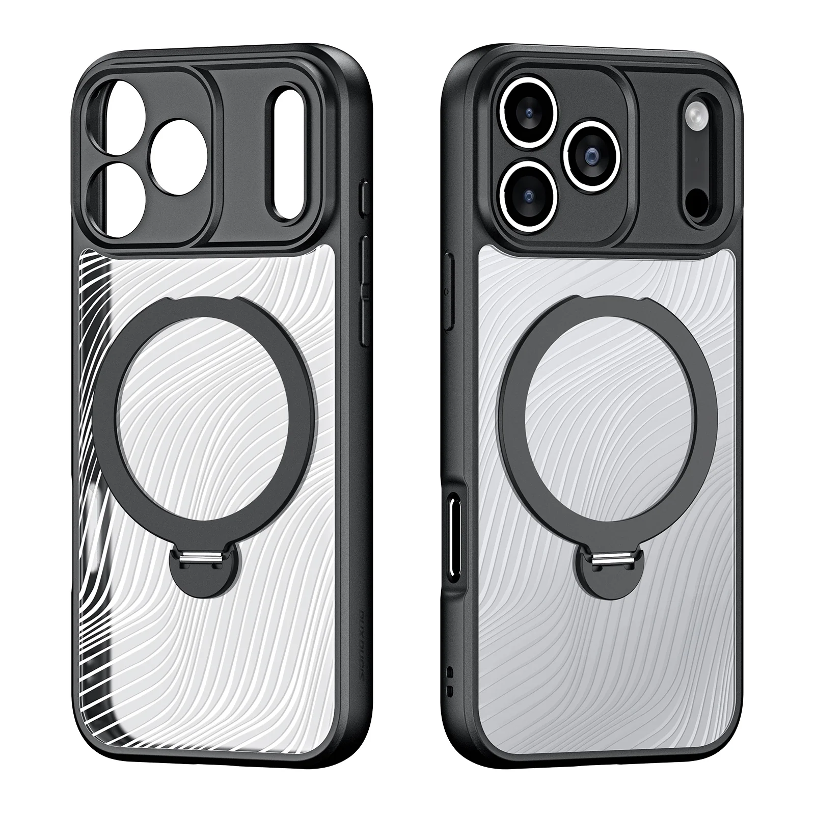 For iPhone 17 Pro Max Case with Kickstand DUX DUCIS Aimo Series Compatible with MagSafe TPU+PC Phone Cover (REACH Certification) - Black - Image 2