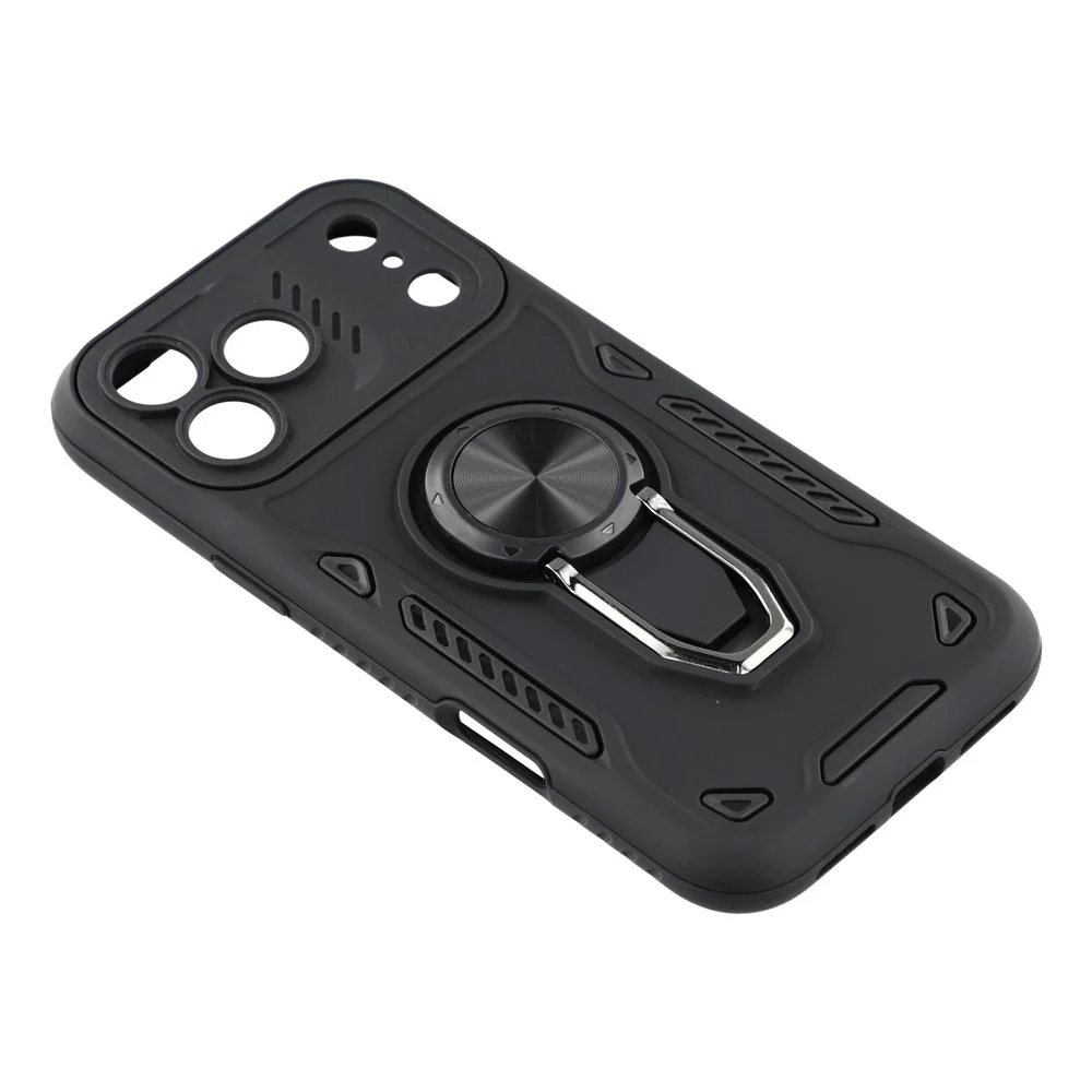 For iPhone 17 Pro Max Case with Kickstand Shockproof TPU + PC Phone Back Cover - Black - Image 6