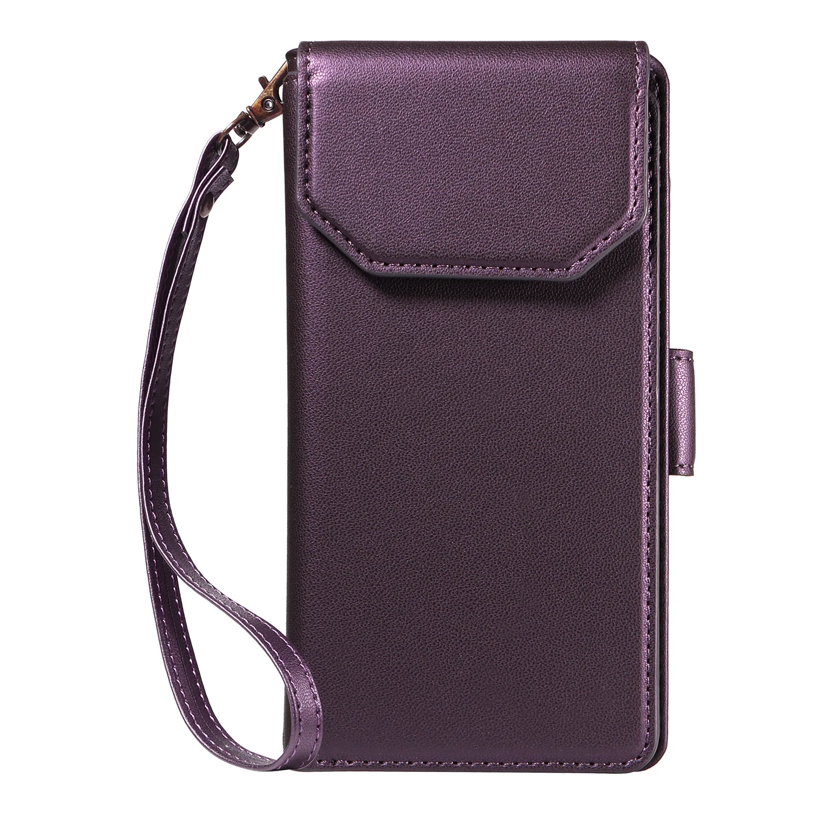 For iPhone 17 Pro Max Case with Multi-Card Holder and Strap PU Leather Phone Cover Stand - Purple - Image 8