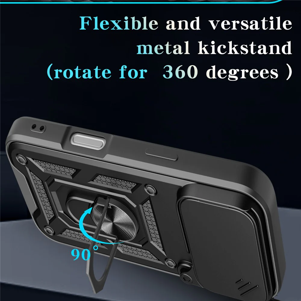 For iPhone 17 Pro Max Case with Slide Camera Lid PC + TPU Kickstand Phone Cover - Rose Gold - Image 5