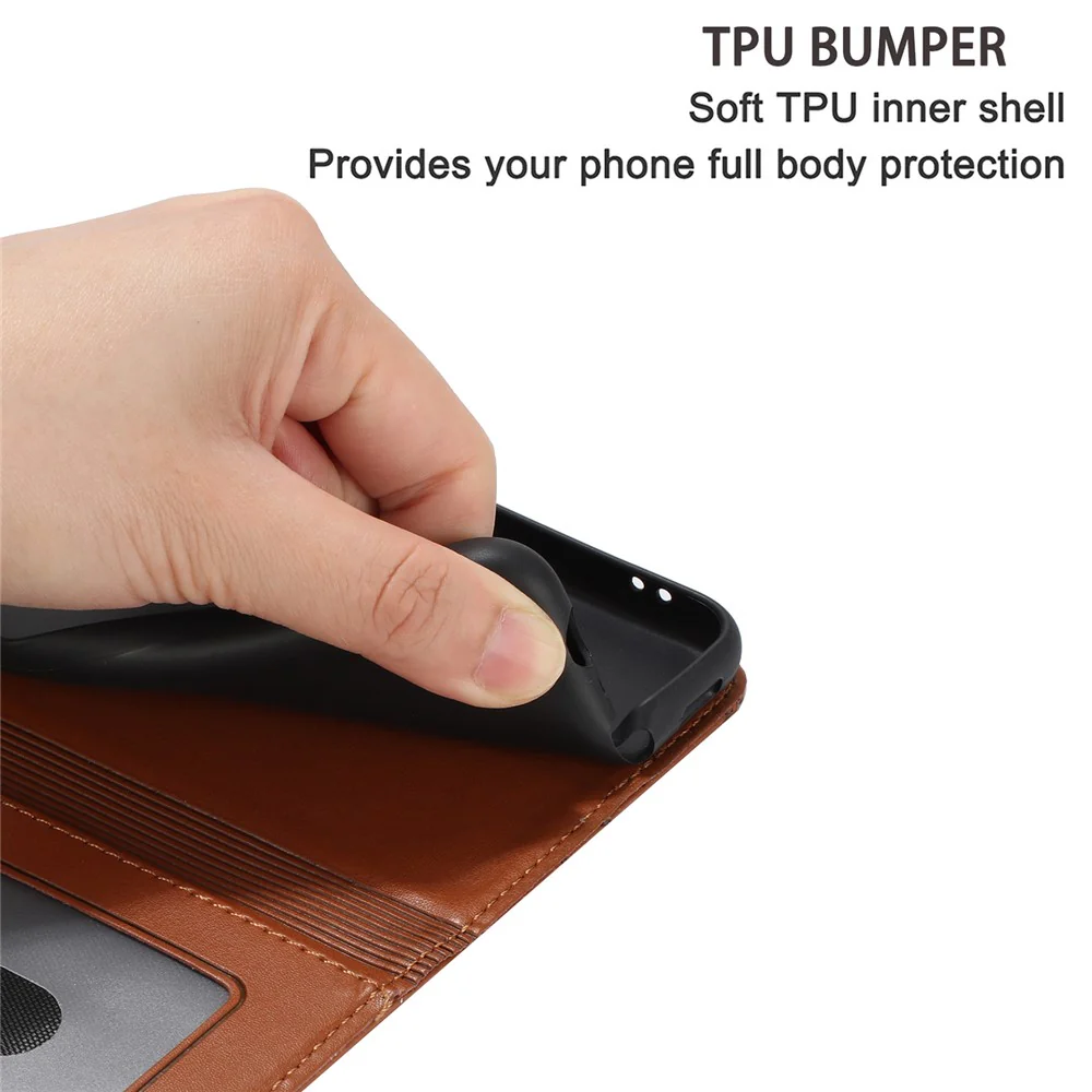 For iPhone 17 Pro Max Case with Wrist Strap Leather Phone Cover Wall Cats Pattern - Brown - Image 7