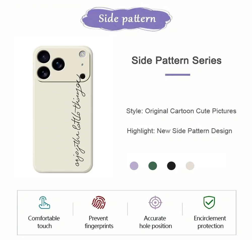 For iPhone 17 Pro Max Case WordArt Pattern Printing Straight Edge TPU Phone Back Cover - Green - Image 2