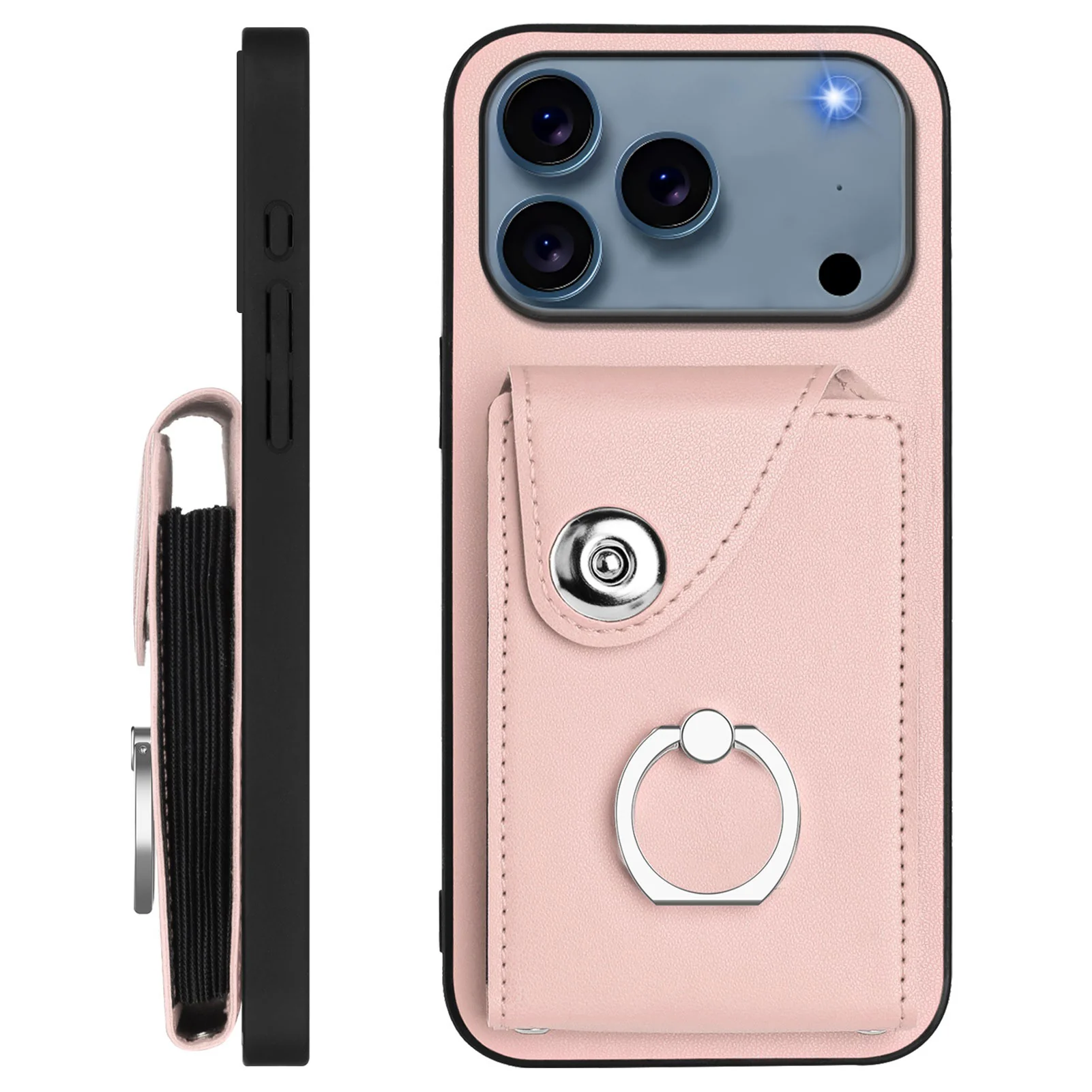 For iPhone 17 Pro Max Case YB Leather Coating Series - Pink - Image 3