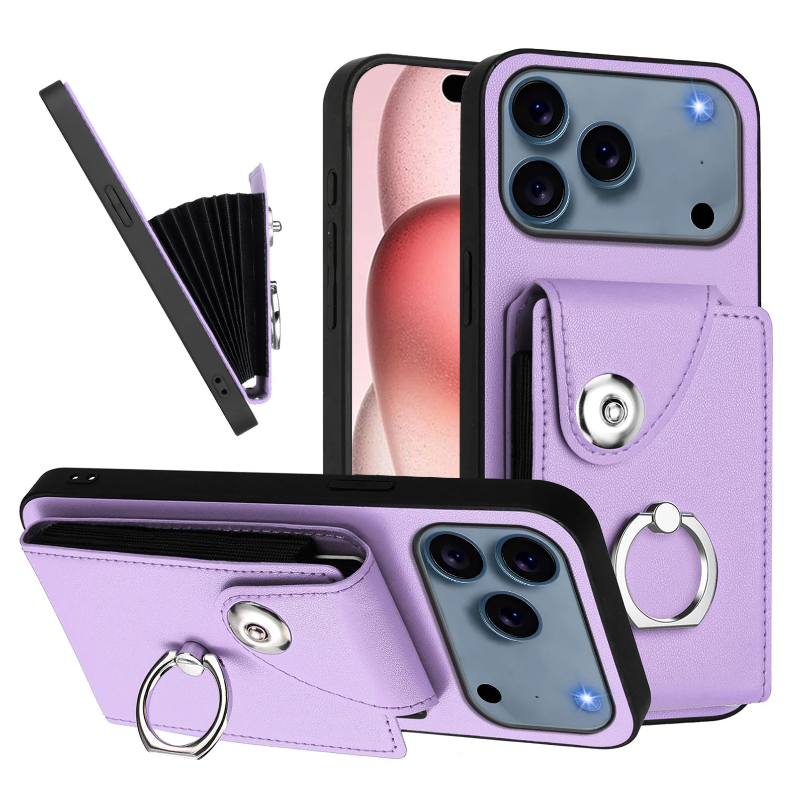 For iPhone 17 Pro Max Case YB Leather Coating Series - Purple - Image 2