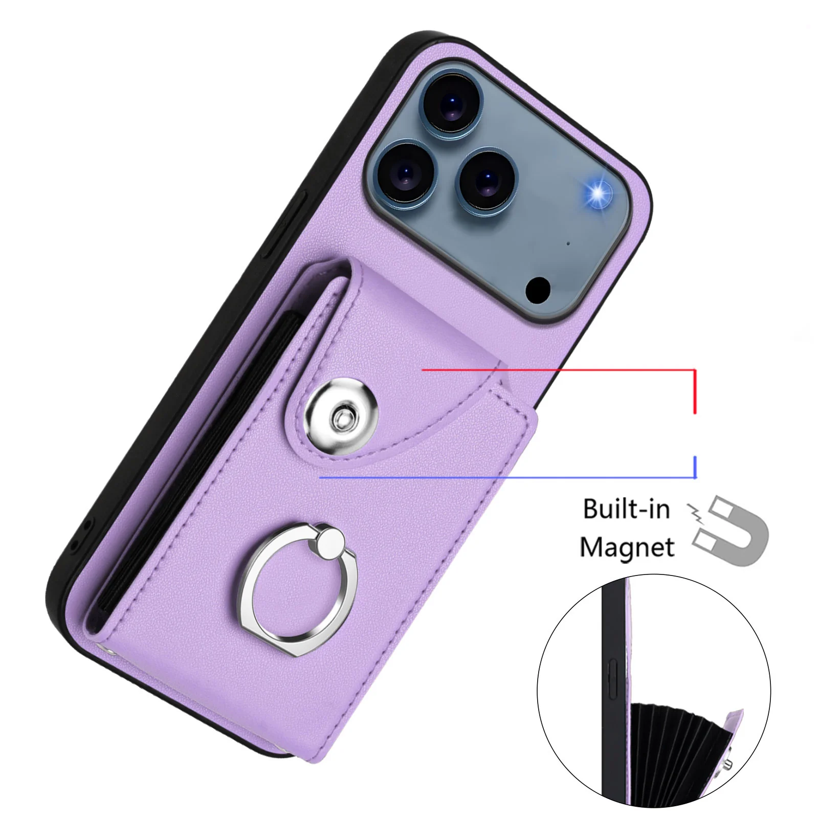 For iPhone 17 Pro Max Case YB Leather Coating Series - Purple - Image 7