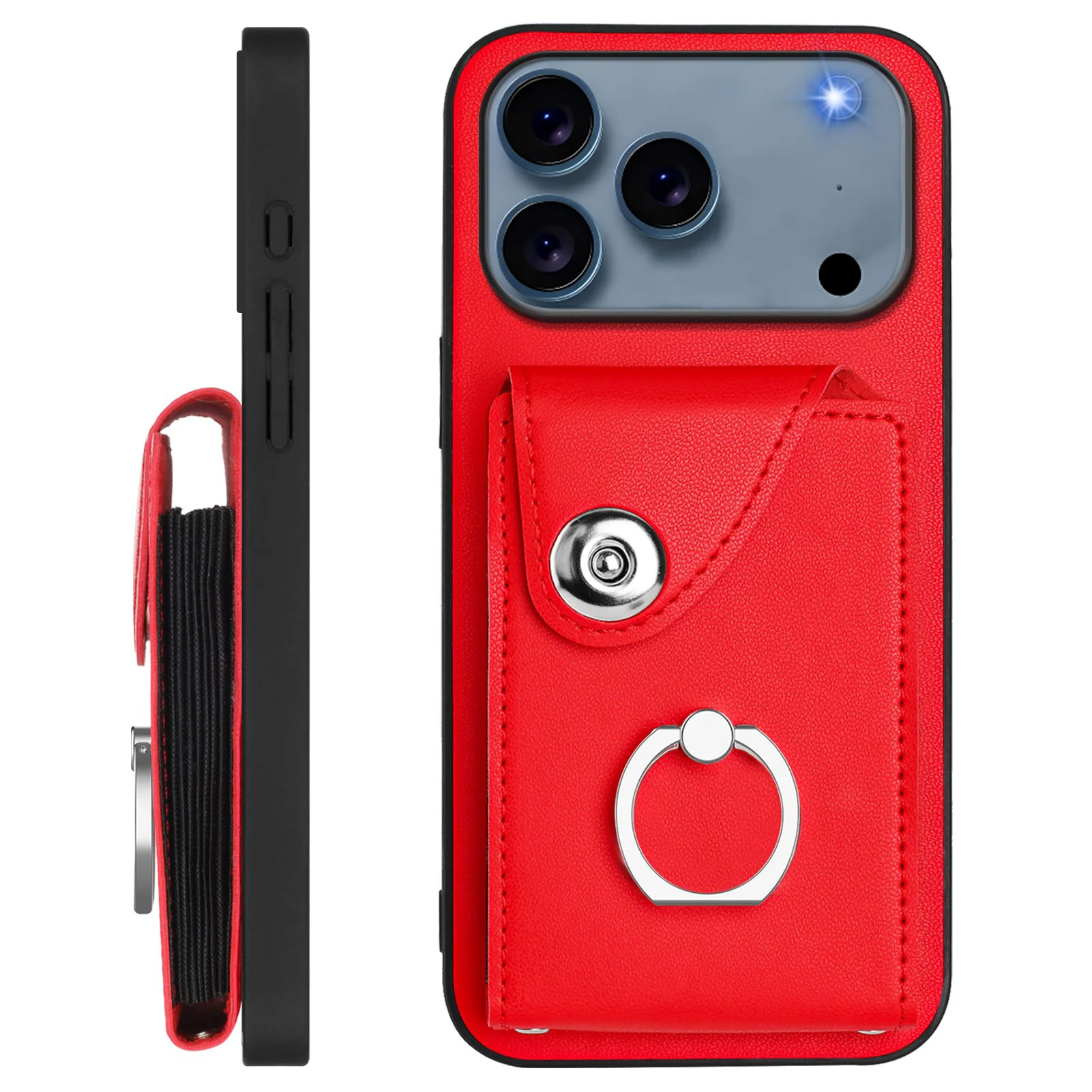 For iPhone 17 Pro Max Case YB Leather Coating Series - Red - Image 3