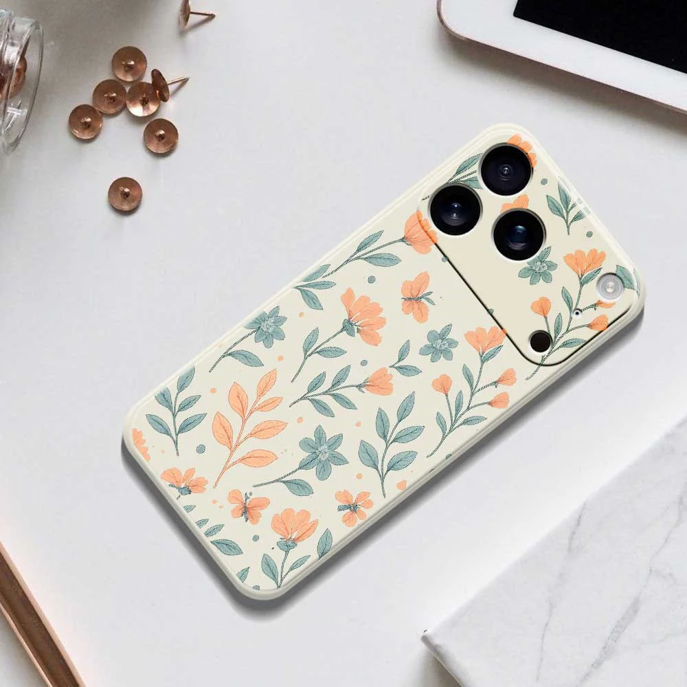 For iPhone 17 Pro Max Case Yellow Flowers Pattern Printing Straight Edge TPU Phone Back Cover - Green - Image 8
