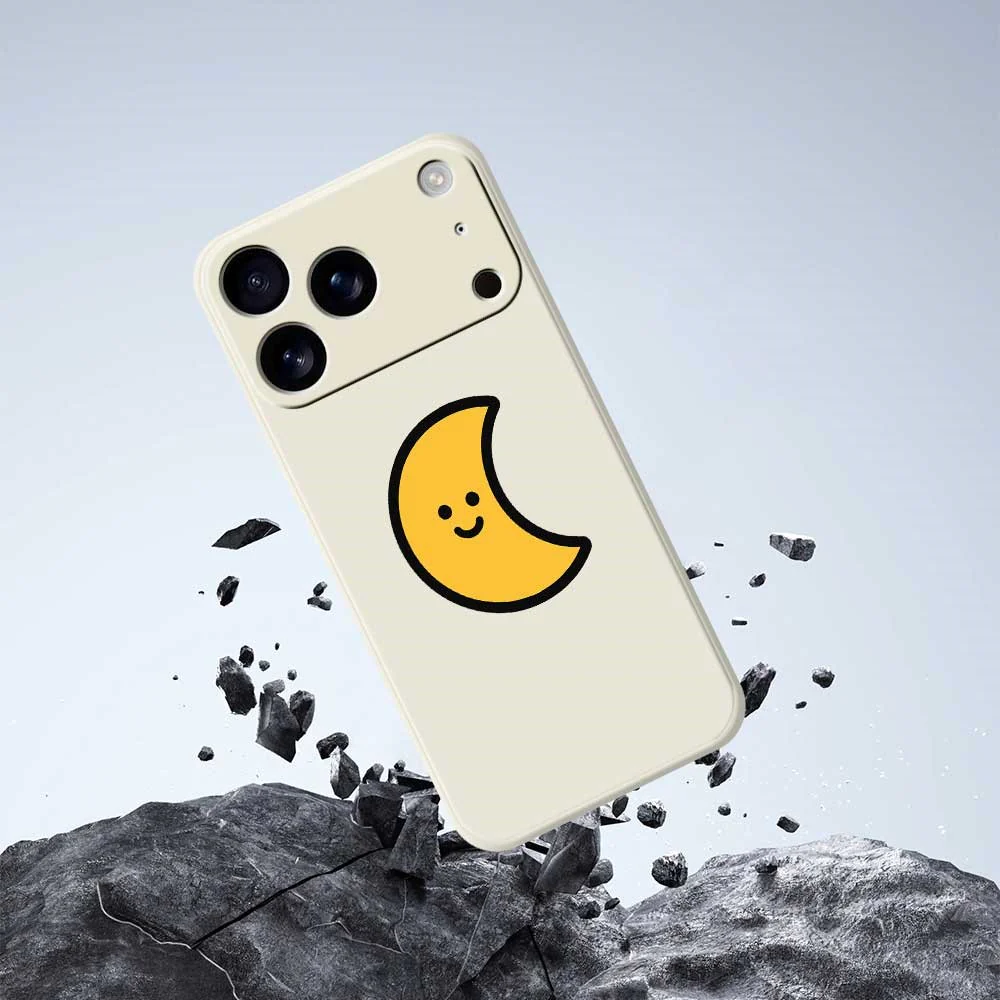 For iPhone 17 Pro Max Case Yellow Moon Pattern Printing Straight Edge TPU Phone Back Cover - Purple - Image 5