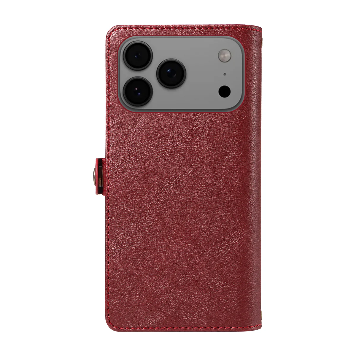 For iPhone 17 Pro Max Case YIKATU YK-008 Zipper Wallet Leather Phone Cover with Shoulder Strap - Red - Image 8