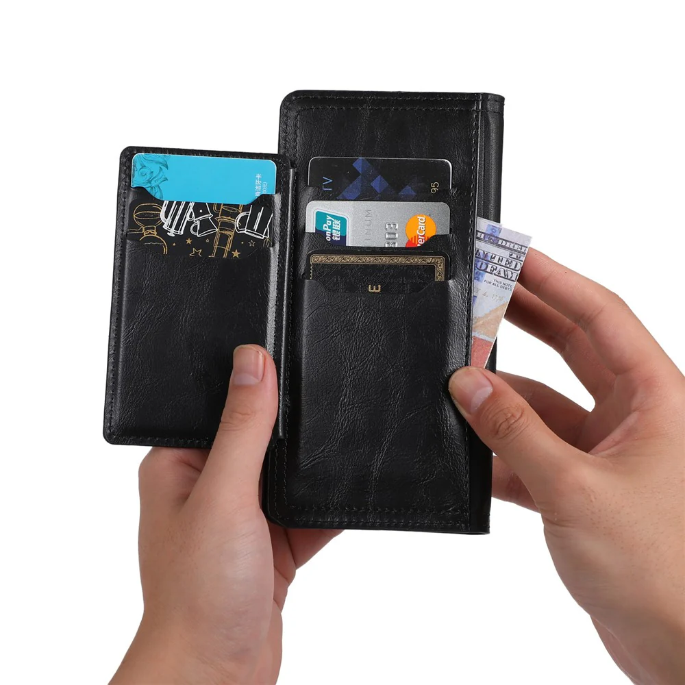 For iPhone 17 Pro Max Case Zipper Flip Leather Phone Cover with Card Holder - Black - Image 5