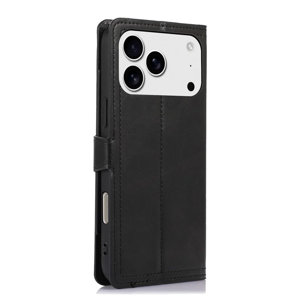 For iPhone 17 Pro Max Case Zipper Flip Leather Phone Cover with Card Holder - Black - Image 7