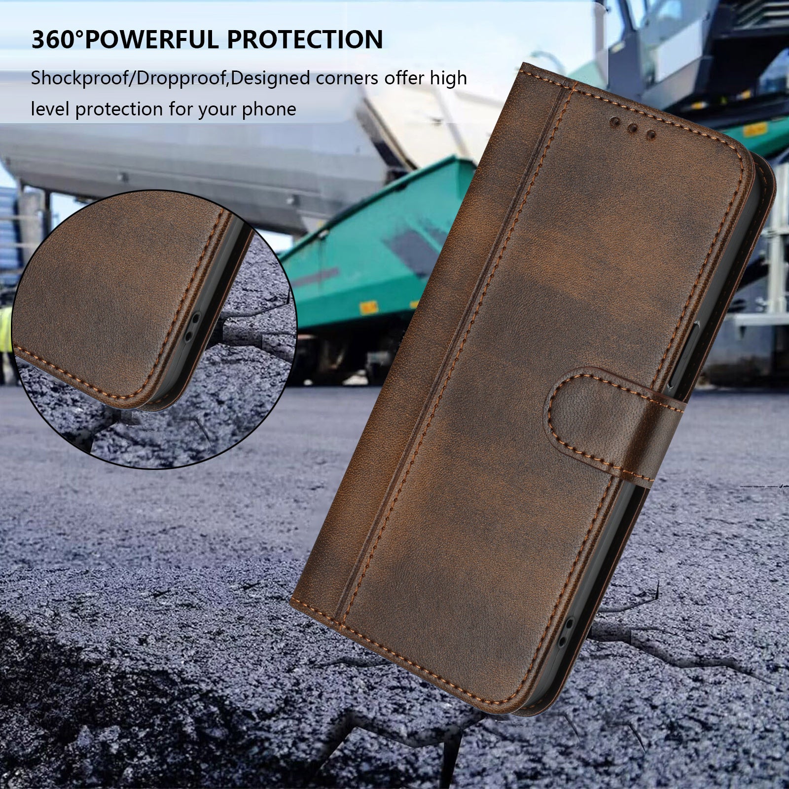 For iPhone 17 Pro Max Cases Wallet Stand Retro Texture Leather Phone Cover with Lanyard - Brown - Image 7
