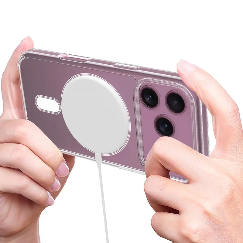 For iPhone 17 Pro Max Clear Case WANLONFENG LM1 Series Compatible with MagSafe with 2Pcs Screen Films (Big Lens Hole) - Transparent - Image 3