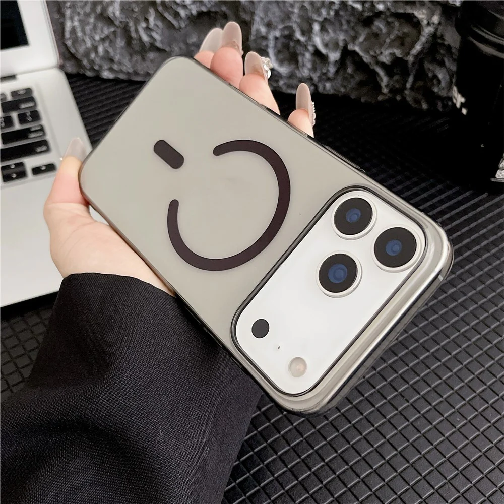 For iPhone 17 Pro Max Crystal Clear Case Compatible with MagSafe Hard PC Phone Cover - Transparent Black - Image 2