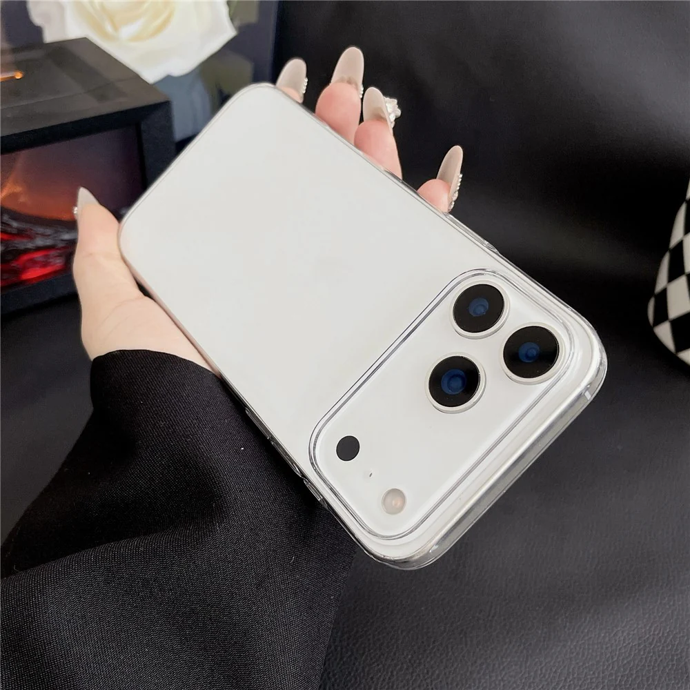 For iPhone 17 Pro Max Crystal Clear Case Shockproof Hard PC Phone Back Cover - Transparent Grey - Image 2