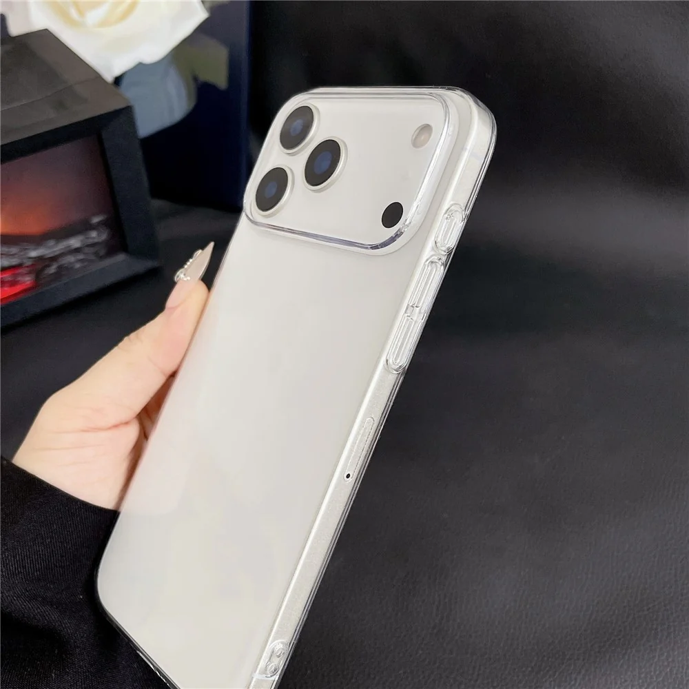 For iPhone 17 Pro Max Crystal Clear Case Shockproof Hard PC Phone Back Cover - Transparent Grey - Image 3