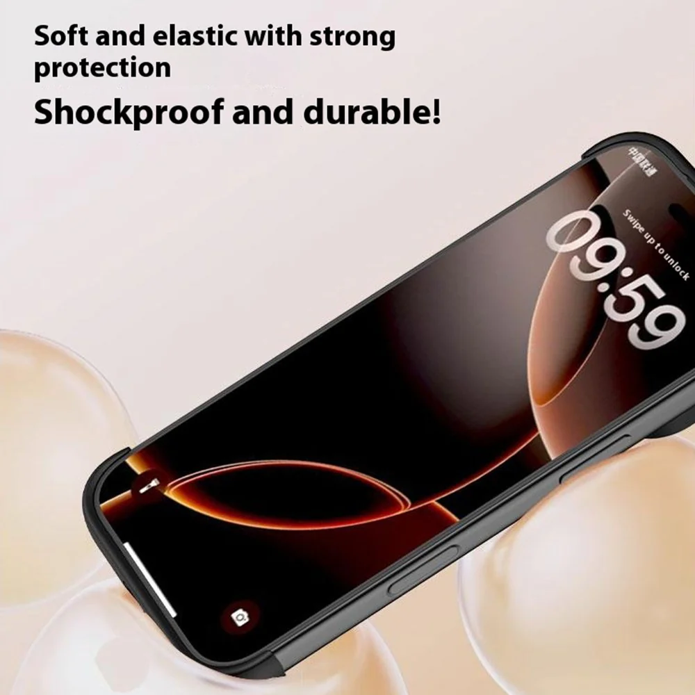 For iPhone 17 Pro Max Frameless Case Corner Edge Protection TPU Silicone Cover with Camera Lens Protector - Orange - Image 8