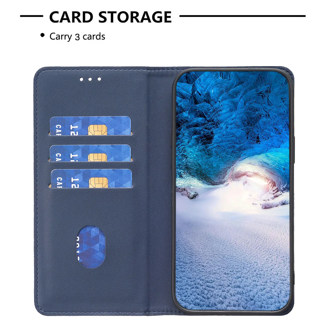 For iPhone 17 Pro Max Leather Case BINFEN COLOR BF18 Phone Stand Cover with Card Slots - Blue - Image 6