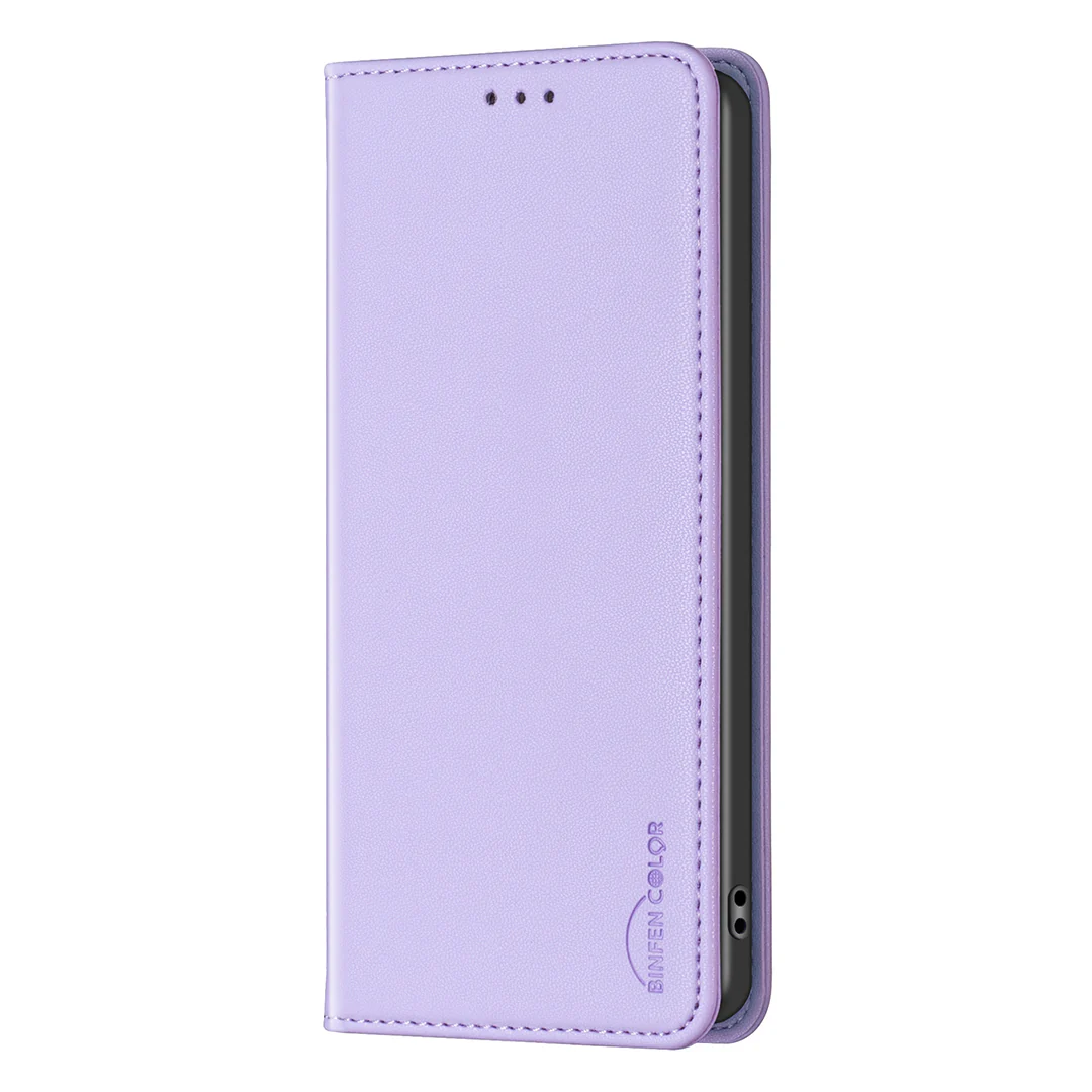 For iPhone 17 Pro Max Leather Case BINFEN COLOR BF18 Phone Stand Cover with Card Slots - Purple - Image 2