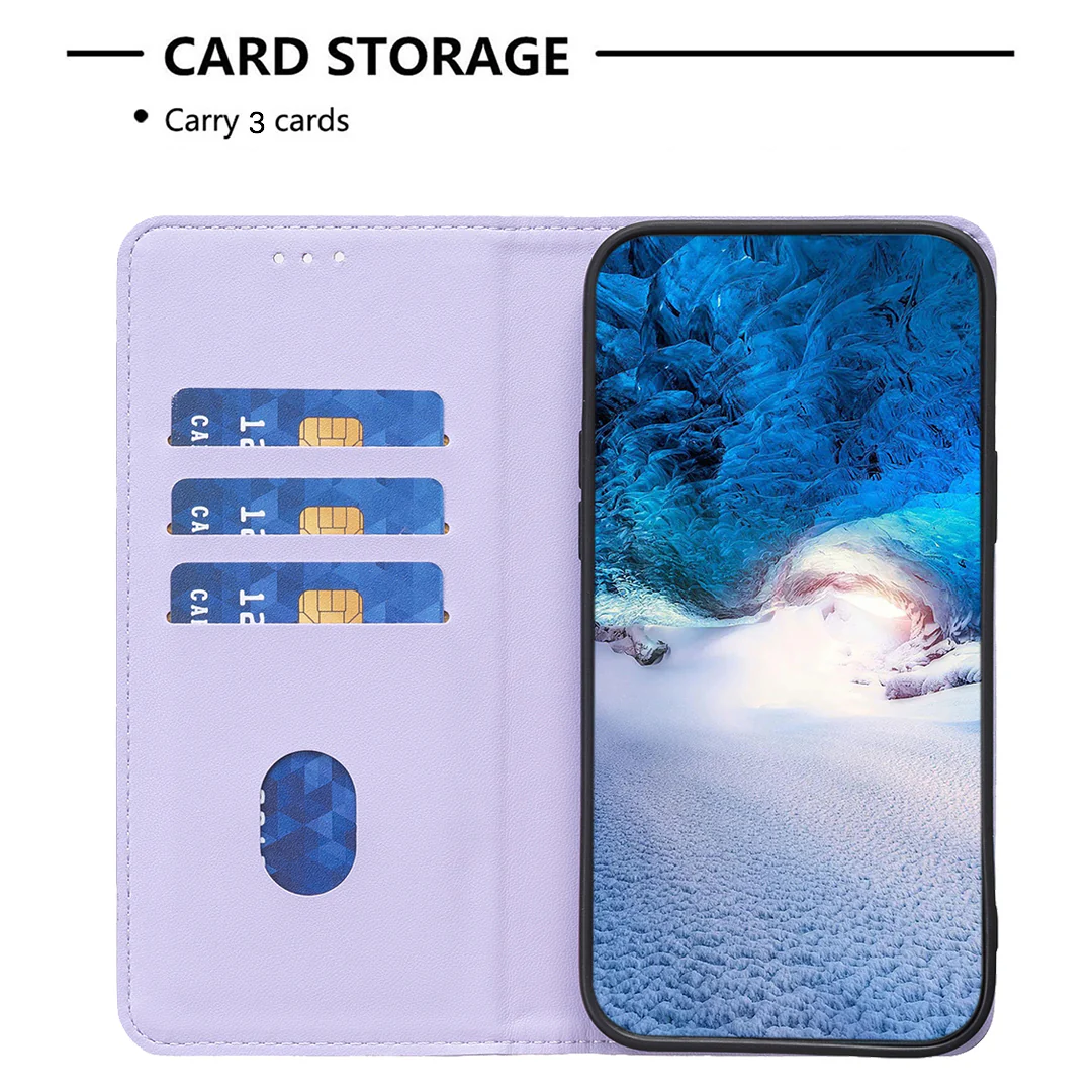 For iPhone 17 Pro Max Leather Case BINFEN COLOR BF18 Phone Stand Cover with Card Slots - Purple - Image 6