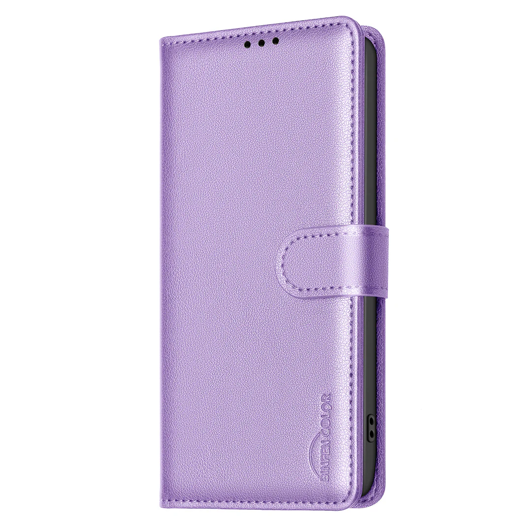 For iPhone 17 Pro Max Leather Case BINFEN COLOR BF32 Wallet RFID Blocking Phone Cover - Purple - Image 2