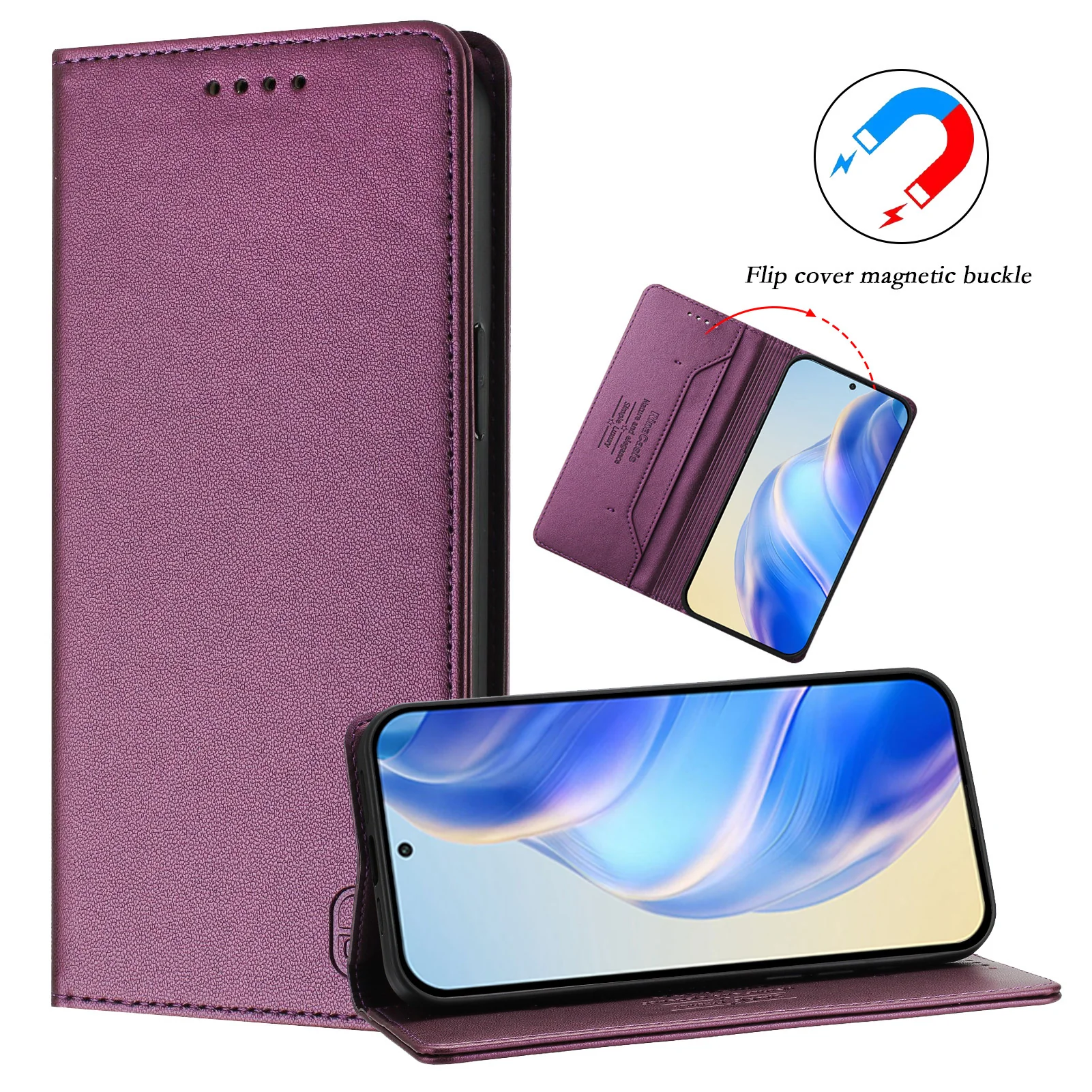 For iPhone 17 Pro Max Leather Case RINACASIS RC01 Phone Cover with RFID Blocking Wallet Stand - Violet - Image 4