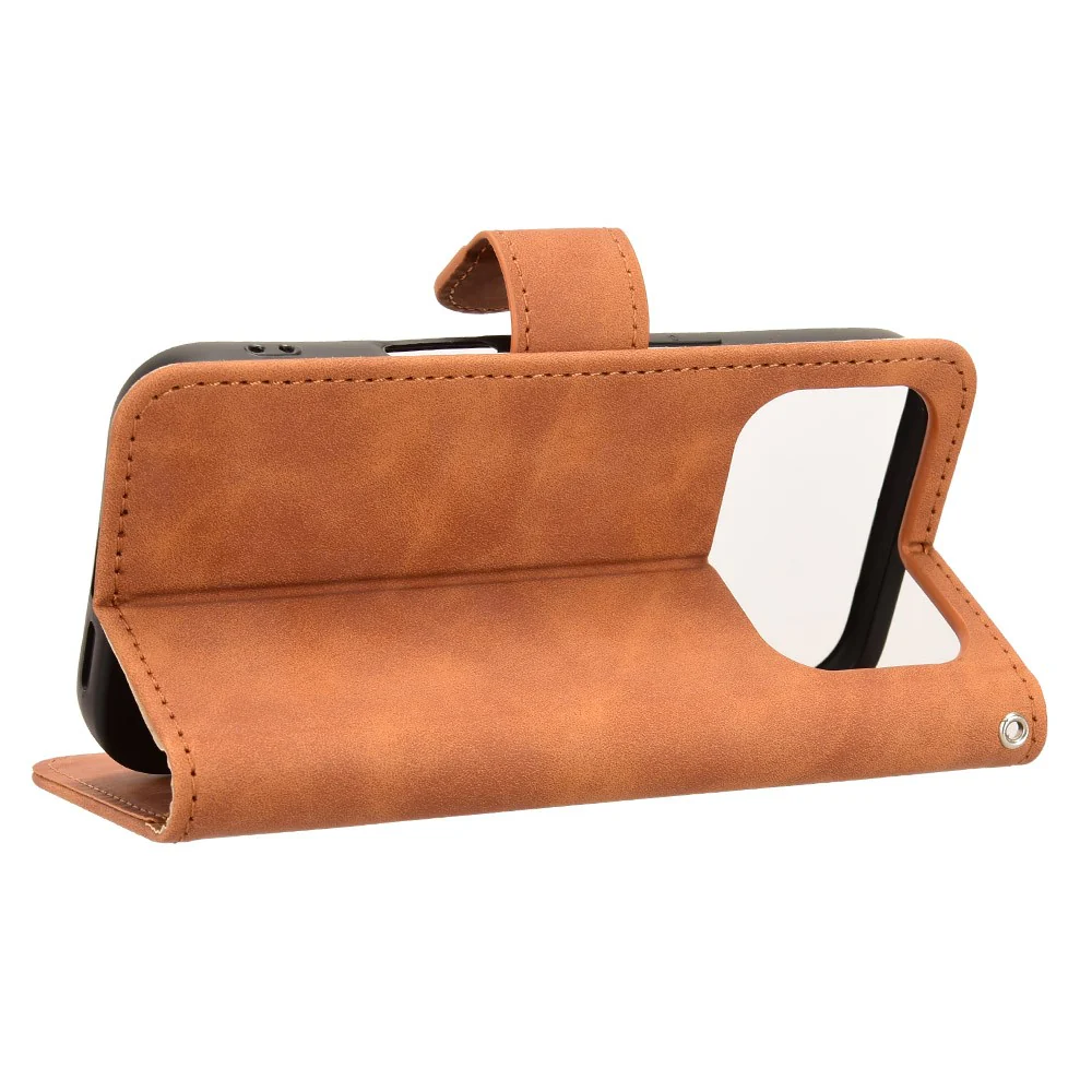For iPhone 17 Pro Max Leather Case Skin Feel Anti Drop Wallet Flip Phone Cover - Brown - Image 4