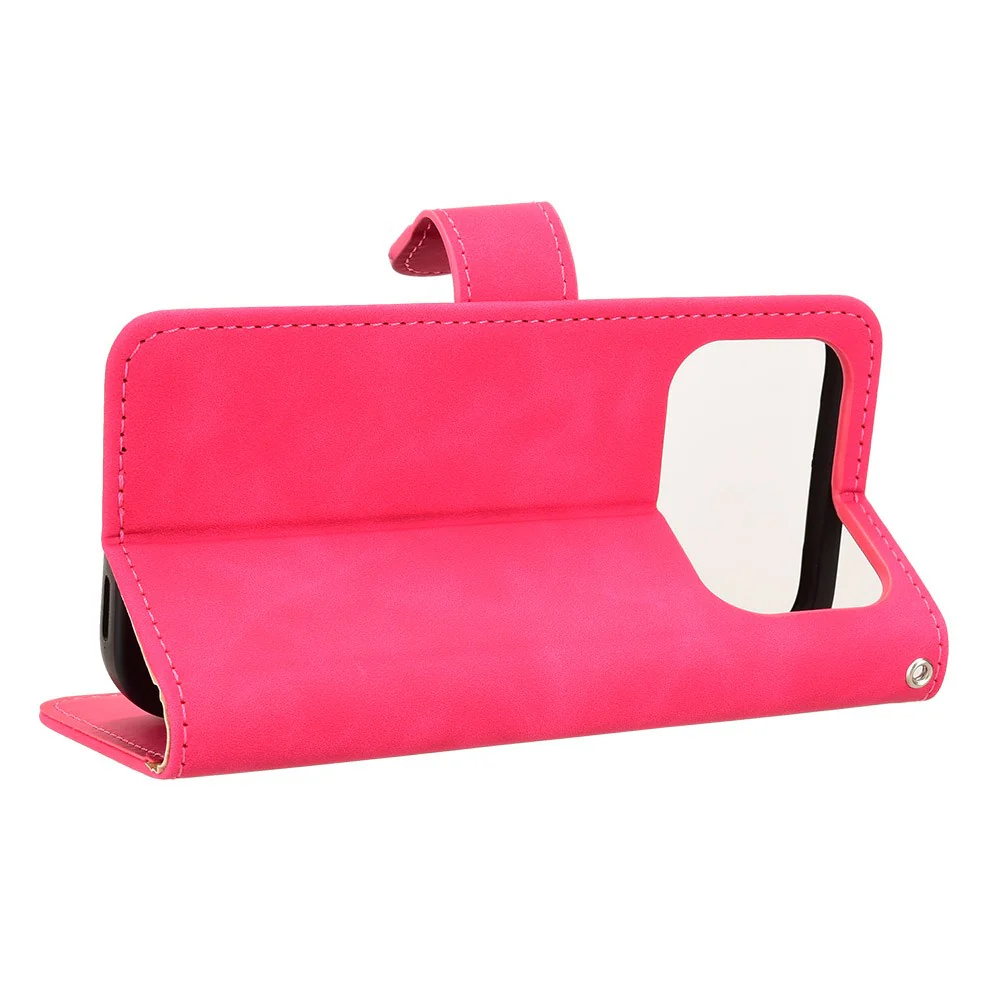 For iPhone 17 Pro Max Leather Case Skin Feel Anti Drop Wallet Flip Phone Cover - Rose - Image 4